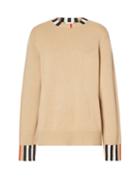 Ladies Rtw Burberry - Eyre Icon-striped Sweater - Womens - Camel