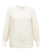 Matchesfashion.com Stella Mccartney - Horse Silk-jacquard Blouse - Womens - Ivory