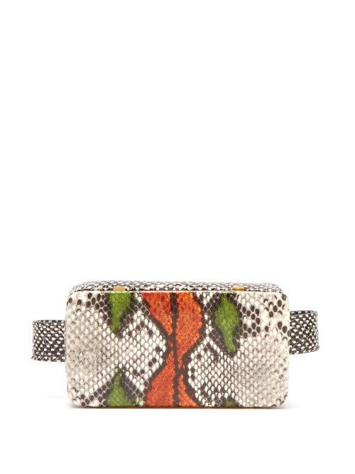 Matchesfashion.com Lutz Morris - Evan Snake Effect Leather Belt Bag - Womens - Multi