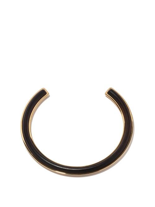 Matchesfashion.com Jil Sander - Wood & Gold-dipped Choker - Womens - Brown