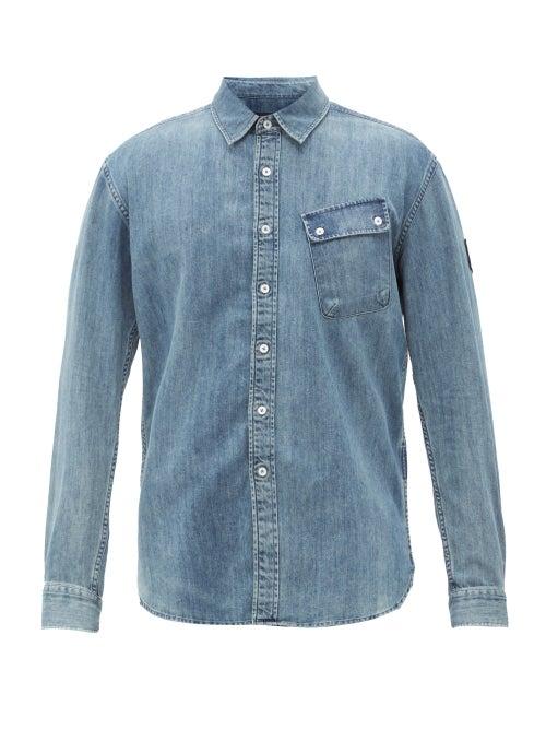 Matchesfashion.com Belstaff - Pitch Slanted-pocket Cotton-denim Shirt - Mens - Blue