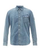 Matchesfashion.com Belstaff - Pitch Slanted-pocket Cotton-denim Shirt - Mens - Blue