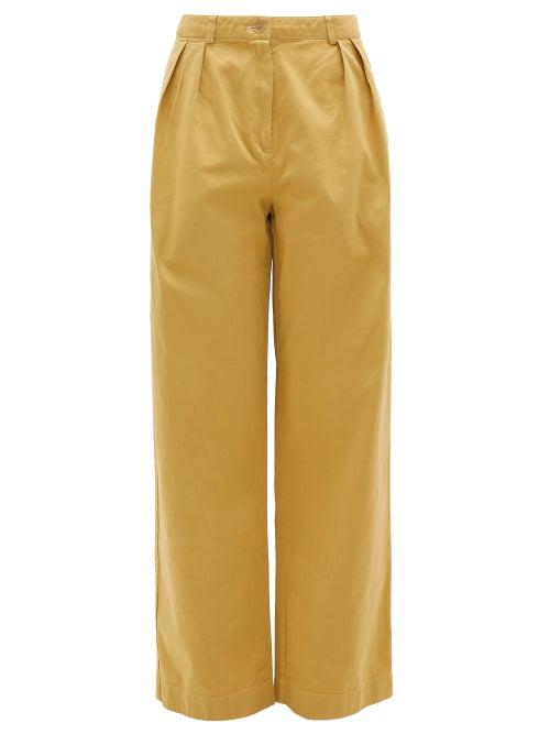 Matchesfashion.com Acne Studios - Pavi Wide-leg Cotton-twill Trousers - Womens - Beige