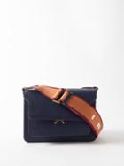 Marni - Trunk Medium Saffiano-leather Cross-body Bag - Womens - Navy Multi
