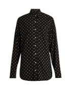R13 Skull-print Silk Shirt