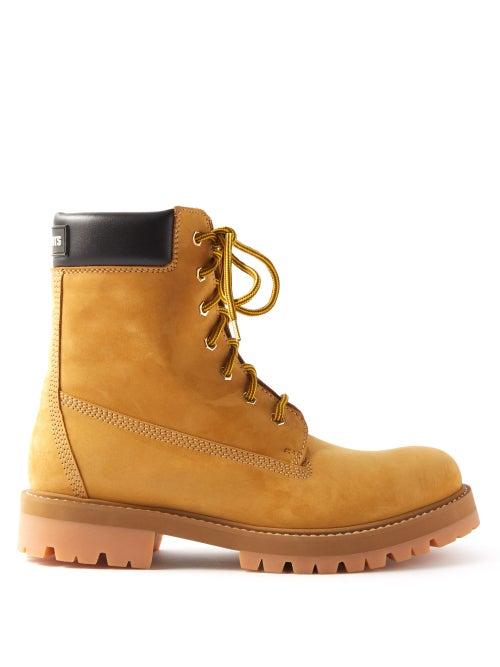 Vetements - Logo Suede Trucker Boots - Mens - Beige