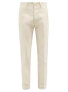 Mens Rtw Tom Ford - Logo-tab Cotton-twill Chinos - Mens - Beige