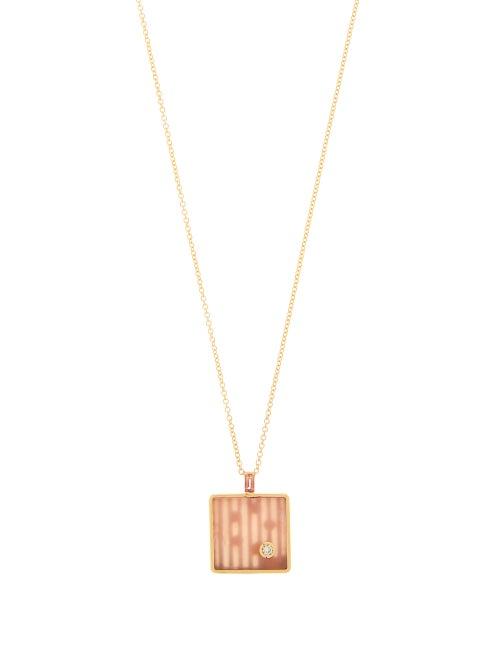 Matchesfashion.com Retrouvai - Karma Diamond, Tourmaline, Quartz & Gold Necklace - Womens - Pink
