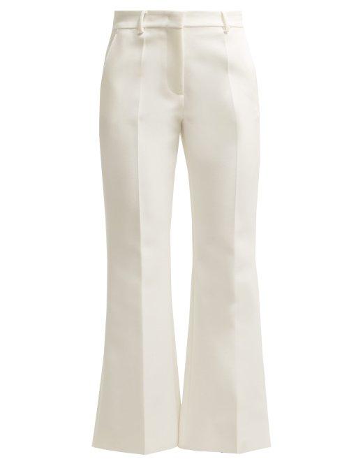 Matchesfashion.com Msgm - Flared Cady Trousers - Womens - White