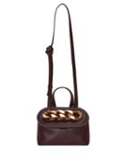 Jw Anderson - Chain-embellished Leather Bag - Womens - Burgundy