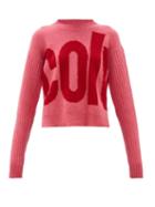 Matchesfashion.com Colville - Logo Intarsia Wool Sweater - Womens - Pink Multi