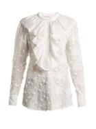 See By Chloé Ruffled-trim Embroidered Cotton Blouse