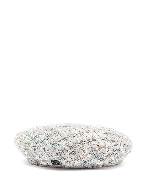 Matchesfashion.com Maison Michel - New Billy Tweed Beret - Womens - Blue