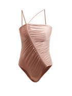 Matchesfashion.com Isa Boulder - Leonard Drawstring Swimsuit - Womens - Brown