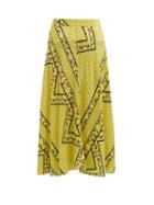 Matchesfashion.com Ganni - Hemlock Bandana Print Silk Blend Skirt - Womens - Yellow Multi