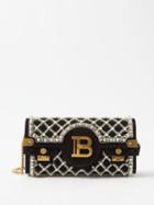 Balmain - B-buzz Faux-pearl And Suede Cross-body Bag - Womens - Black