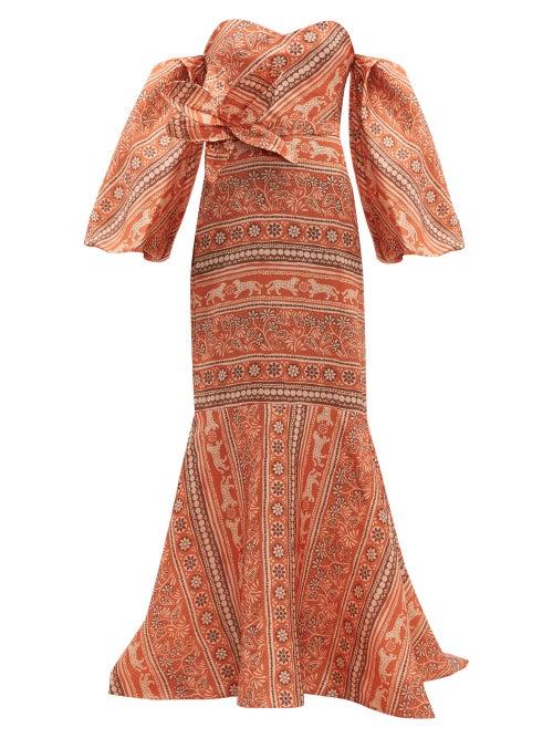 Matchesfashion.com Johanna Ortiz - Waiting For Sunrise Silk Organza Gown - Womens - Pink Multi