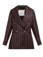 Matchesfashion.com Giuliva Heritage Collection - The Stella Double Breasted Striped Wool Blazer - Womens - Black Multi