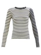 Matchesfashion.com La Fetiche - Striped Cotton-jersey Top - Womens - Navy Multi