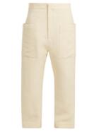 Matchesfashion.com Raey - Linen Patch Pocket Trousers - Womens - Ivory