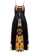 Christopher Kane Pansy-print Silk-crepe Slip Dress