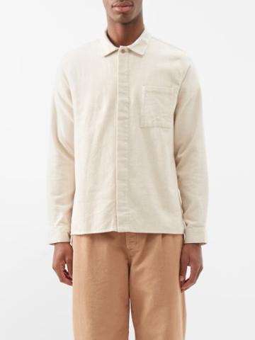 Folk - Patch-pocket Brushed-cotton Shirt - Mens - Cream
