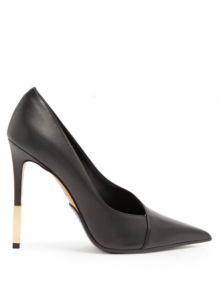 Balmain Agnes Point-toe Leather Pumps