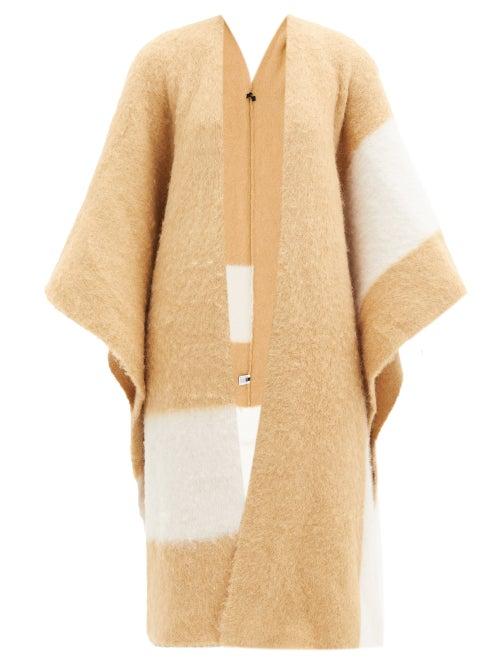 Matchesfashion.com Joseph - Striped Felted Alpaca-blend Cape - Womens - Camel