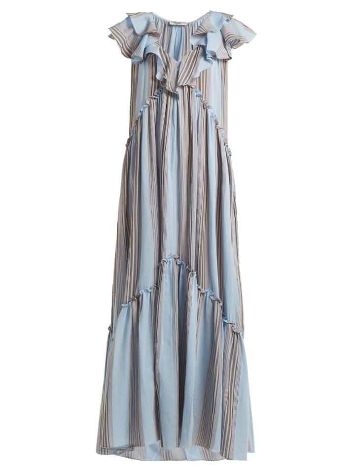 Three Graces London Wilhemina Striped Cotton Maxi Dress