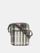 Thom Browne - Check-print Leather Cross-body Bag - Mens - Grey Multi