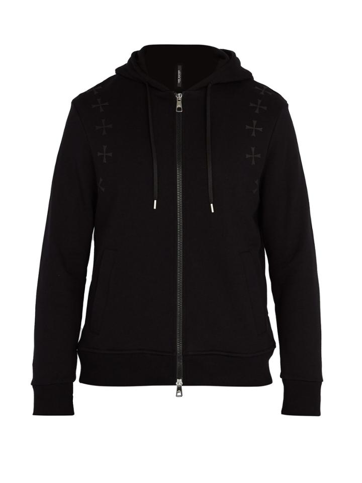 Neil Barrett Military Star Hooded Cotton Sweatshirt