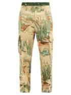 Matchesfashion.com 1 Moncler Jw Anderson - Illustrative-print Cotton-gabardine Cargo Trousers - Mens - Multi