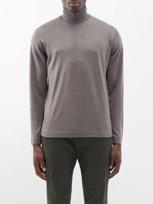 Thom Sweeney - Roll-neck Wool Sweater - Mens - Green