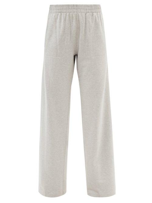 Norma Kamali - Elasticated-waist Cotton-blend Jersey Track Pants - Womens - Grey