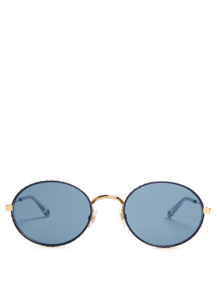 Givenchy Oval-frame Metal Sunglasses