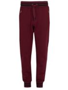Matchesfashion.com Dolce & Gabbana - Striped Trim Cotton Jersey Track Pants - Mens - Burgundy