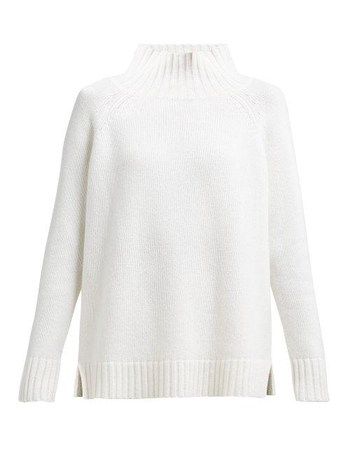 Matchesfashion.com Allude - High Neck Cashmere Sweater - Womens - Ivory
