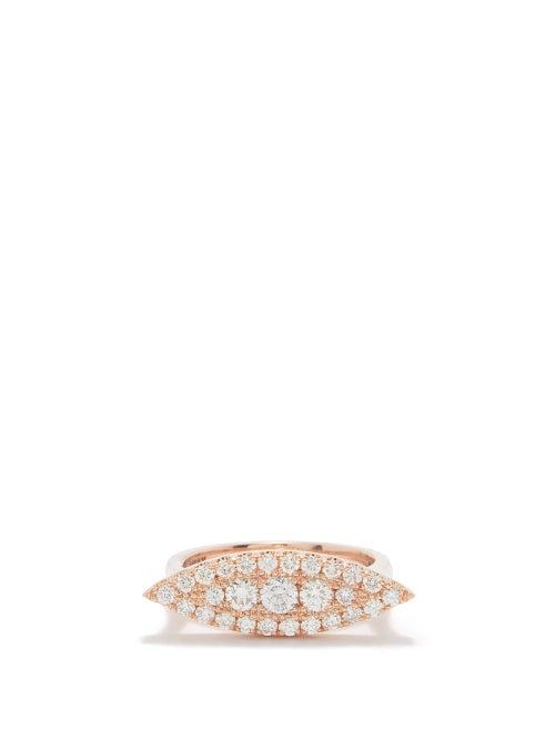 Shay - East West Diamond & 18kt Rose-gold Ring - Womens - Rose Gold