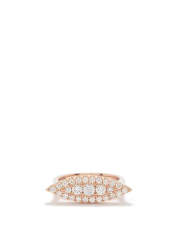 Shay - East West Diamond & 18kt Rose-gold Ring - Womens - Rose Gold