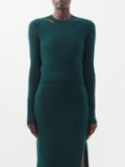 Frame - Cutout Cashmere-blend Sweater - Womens - Dark Green