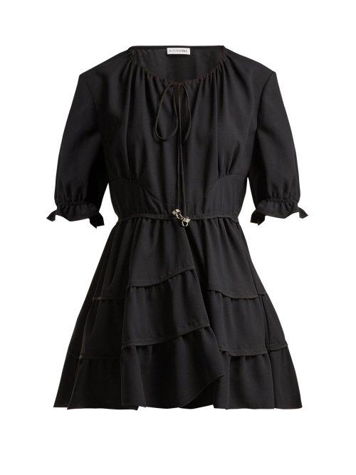 Matchesfashion.com Altuzarra - Kona Ruffle Trimmed Silk Crepe Blouse - Womens - Black