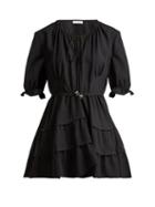 Matchesfashion.com Altuzarra - Kona Ruffle Trimmed Silk Crepe Blouse - Womens - Black