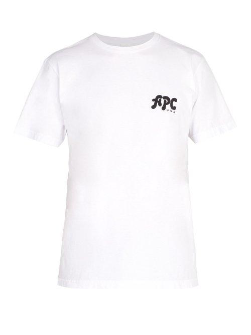 Matchesfashion.com A.p.c. - Richie Logo Print Cotton T Shirt - Mens - White