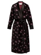 Matchesfashion.com Racil - Andromeda Floral Print Velvet Robe Coat - Womens - Black Multi