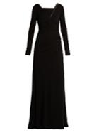 Versace Crystal-embellished Long-sleeved Jersey Gown