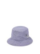 Matchesfashion.com Acne Studios - Logo-embroidered Check Canvas Bucket Hat - Mens - Navy