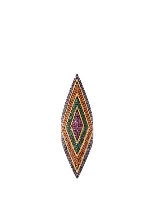 Matchesfashion.com Lynn Ban - Prism Sapphire, Amethyst & Rhodium Plated Ring - Womens - Multi