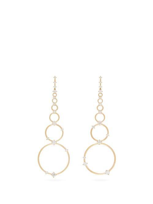 Matchesfashion.com Fernando Jorge - Aerial Loops Diamond & 18kt Gold Drop Earrings - Womens - Gold