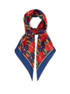 Matchesfashion.com Gucci - Gg Logo Print Silk Faille Scarf - Womens - Red