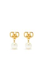 Ladies Jewellery Valentino Garavani - V-logo Pearl-drop Earrings - Womens - Pearl